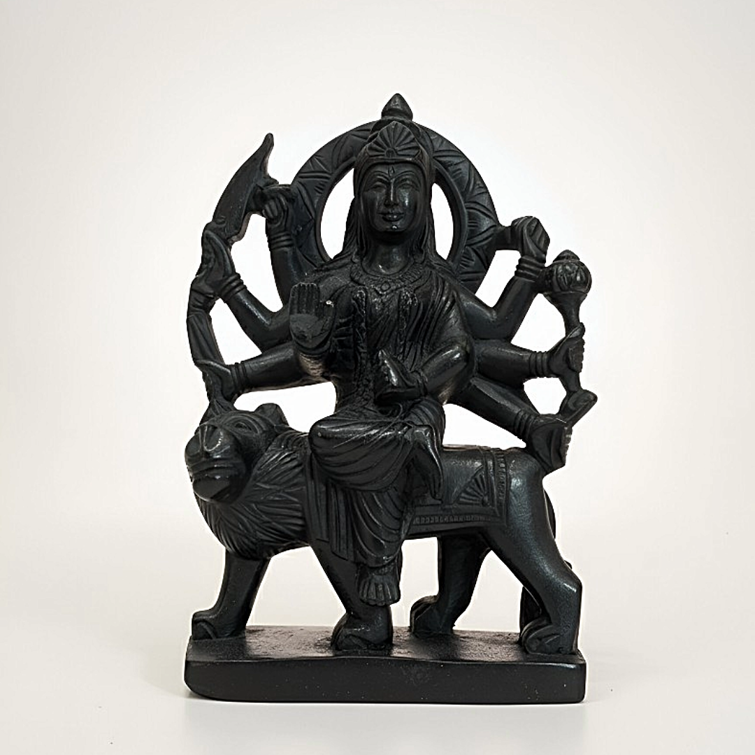 Maa Durga Black Stone Murti – Divine Idol for Puja & Decor