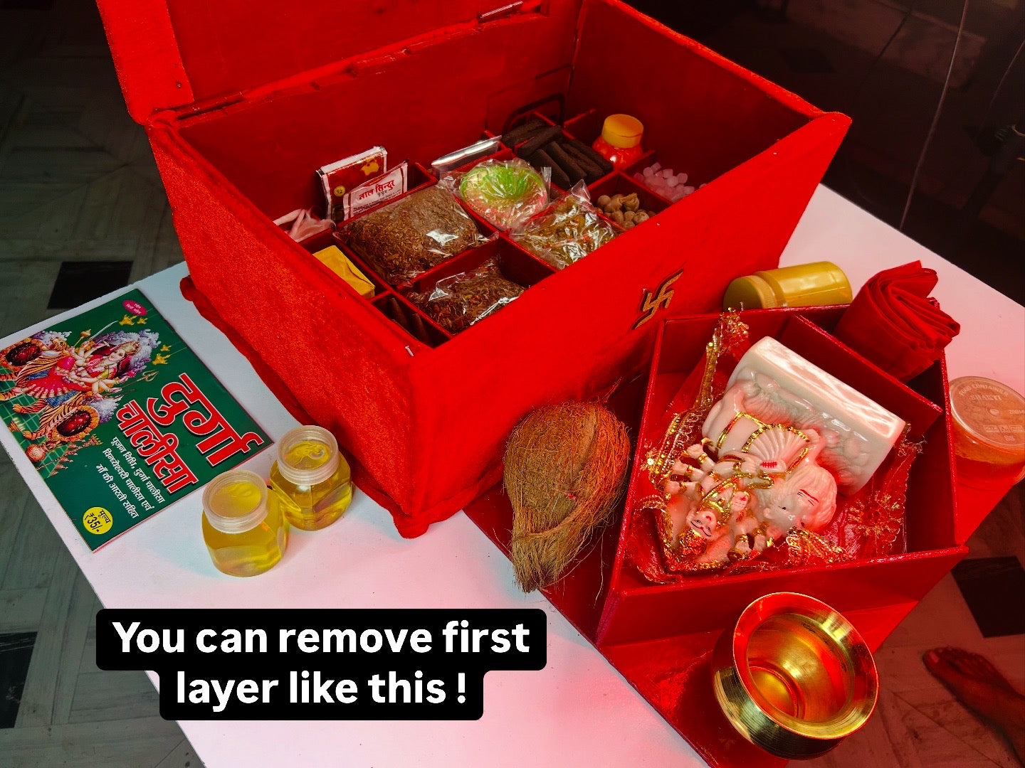 Complete durga puja big box with idol and temple