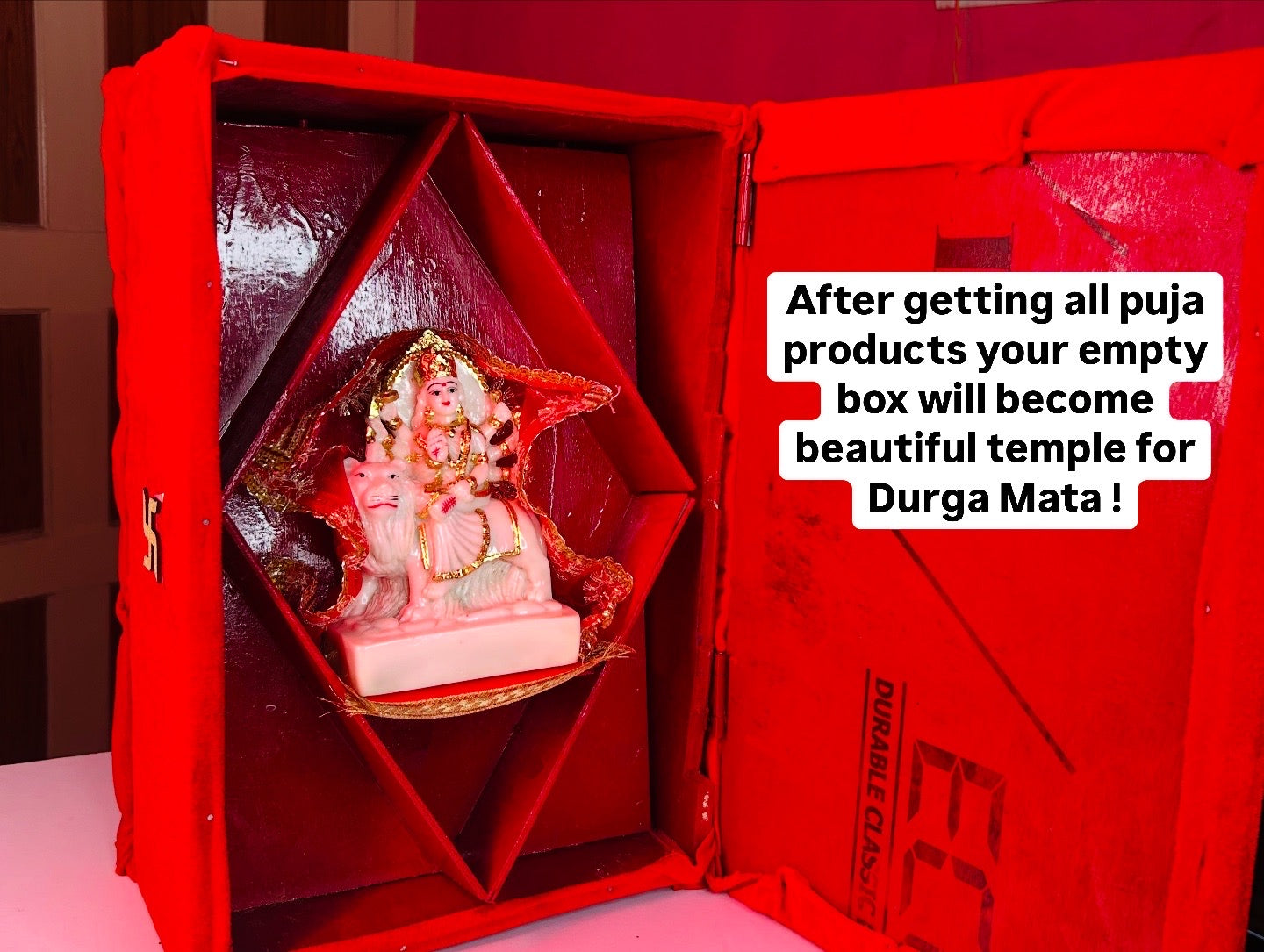 Complete durga puja big box with idol and temple
