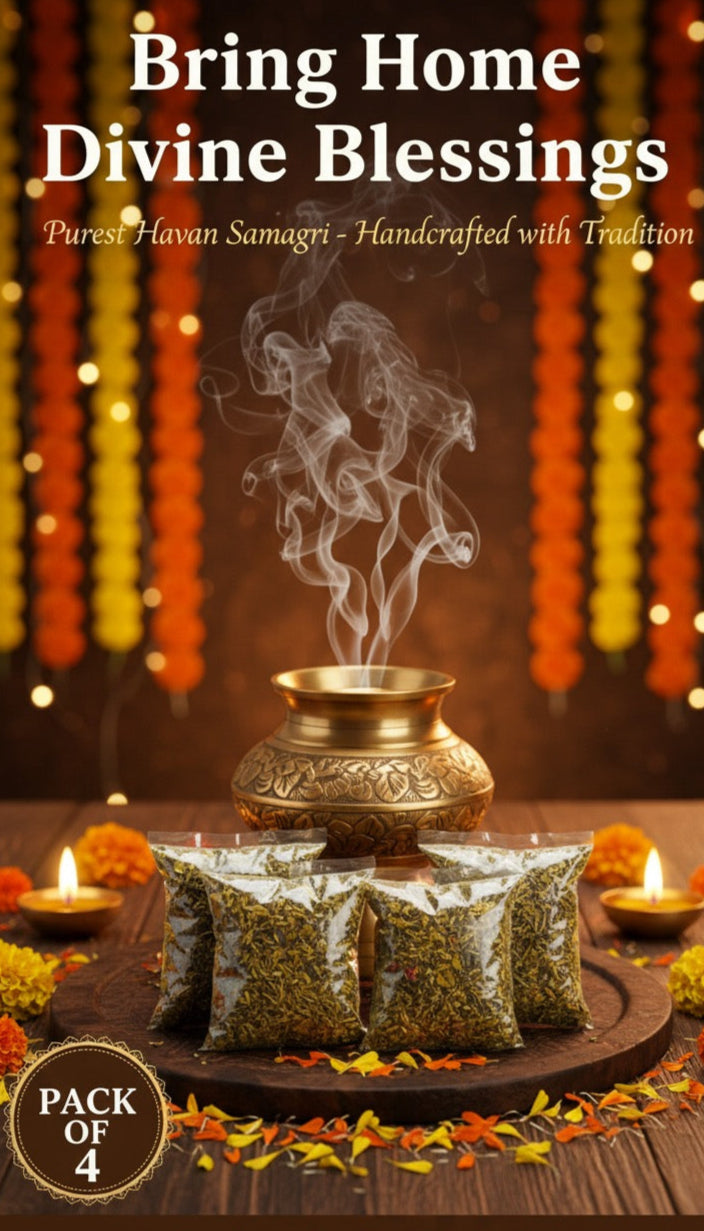 Pure Hawan Samagri – 4 Pack | Natural Ingredients for Auspicious Pooja Rituals
