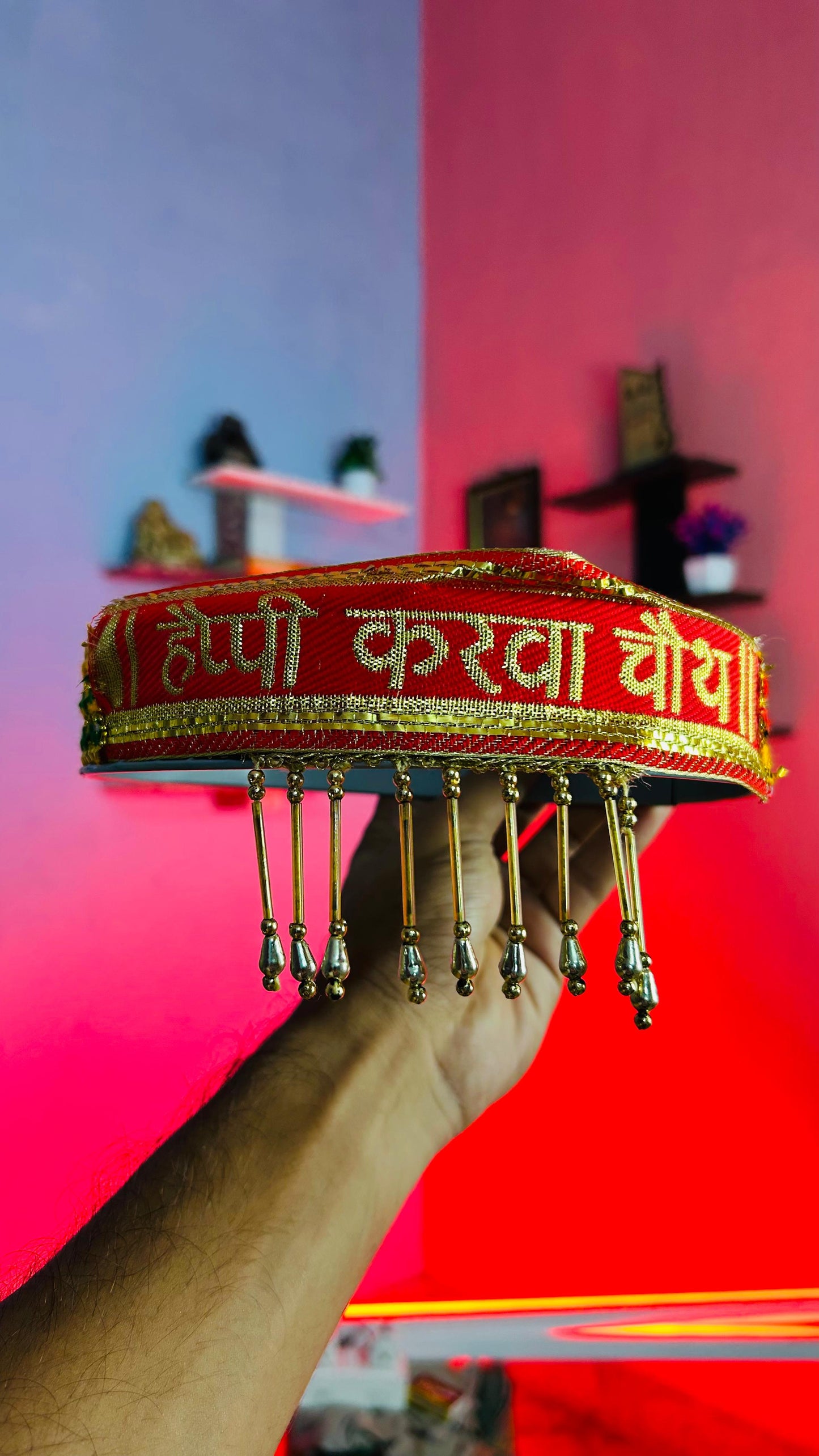 Karwa Chauth Pooja Decorated Thali Set – Complete Traditional Set with Thali, Lota & Chhanni for Eternal Love & Blessings