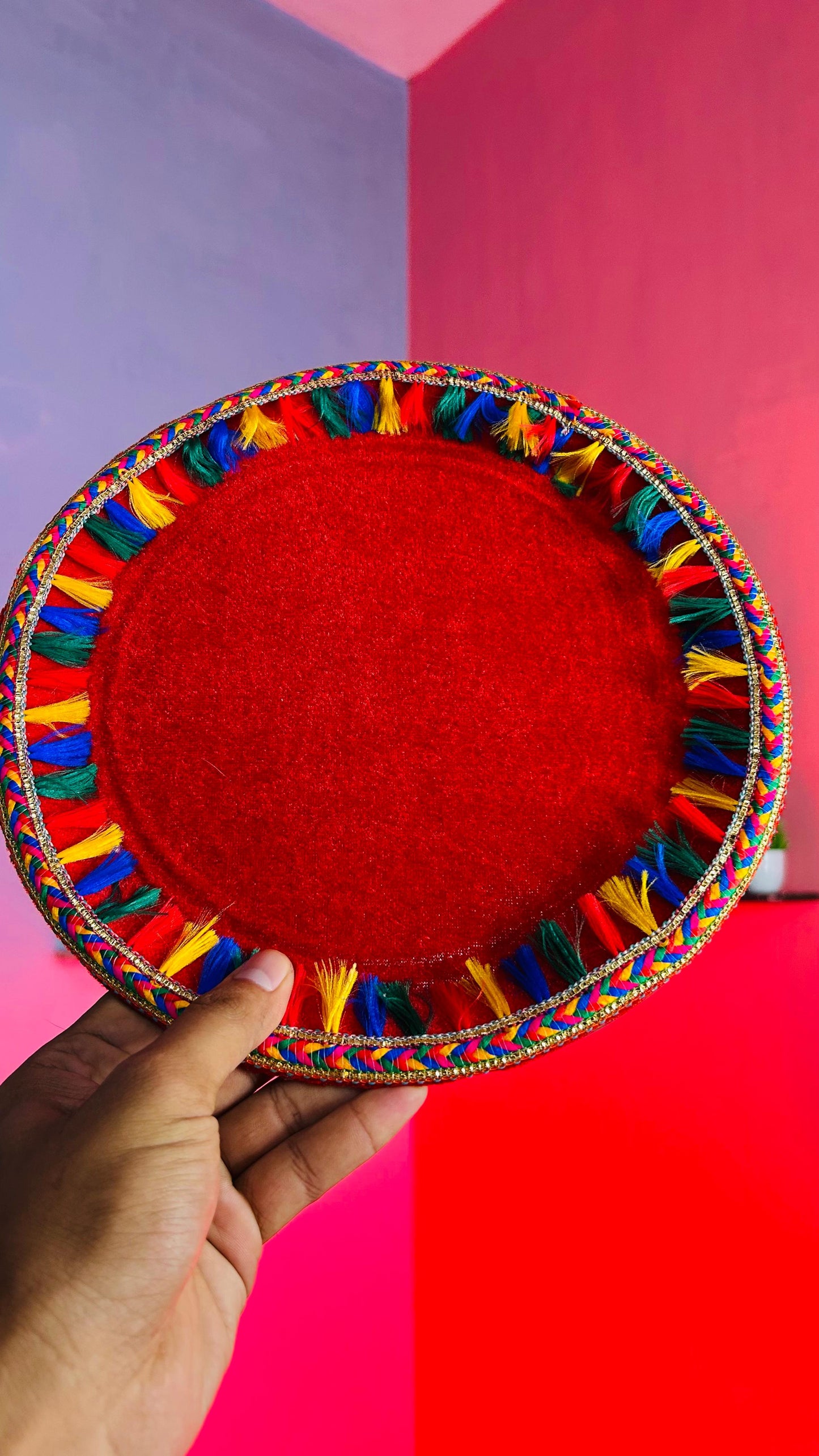 Karwa Chauth Pooja Decorated Thali Set – Complete Traditional Set with Thali, Lota & Chhanni for Eternal Love & Blessings