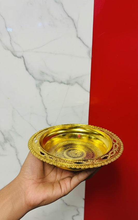 5 Piece of golden designer katori for dry fruits, sweets, or bhog