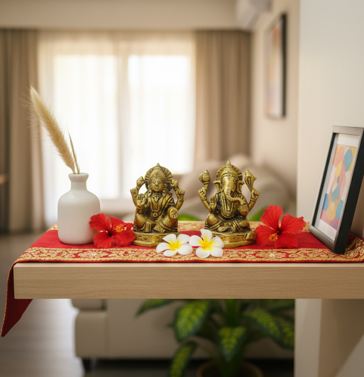 Laxmi Ganesh Brass medium size Idol – Bring Home Peace, Prosperity & Divine Blessings